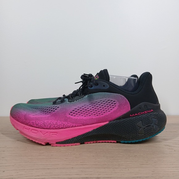 Under Armour HOVR Machina 3 Sneakers Men 11.5 Pink Green Mesh Running Athletic